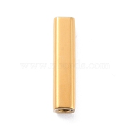 Ion Plating(IP) 304 Stainless Steel Magnetic Clasps with Glue-in Ends, Cuboid, Golden, 24.8x6x6mm, Hole: 3mm(STAS-F276-05G)