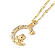 Brass Micro Pave Clear Cubic Zirconia Pendants Necklaces, The 12 Animals of the Chinese Zodiac, Real 18K Gold Plated, Chick, 17.28 inch(43.9cm)(NJEW-K269-05G-04)