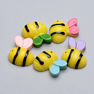 Resin Cabochons, Bees, Mixed Color, 16.5x19x7mm(CRES-T005-54)