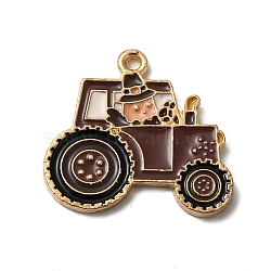 Thanksgiving Day Golden Tone Alloy Enamel Pendants, Truck, 21x23x1.5mm, Hole: 1.6mm(ENAM-M002-01I-G)