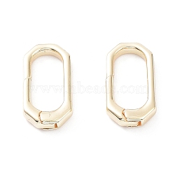 Rack Plating Brass Spring Gate Rings, Long-Lasting Plated, Oval, Real 18K Gold Plated, 20x10x3.3mm(KK-A183-11G)