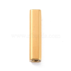 Ion Plating(IP) 304 Stainless Steel Magnetic Clasps with Glue-in Ends, Cuboid, Real 18K Gold Plated, 24.8x6x6mm, Hole: 3mm(STAS-F276-05G)