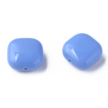 Opaque Acrylic Beads, Square, Cornflower Blue, 15x15x7.5mm, Hole: 1.2mm, about 375pcs/500g