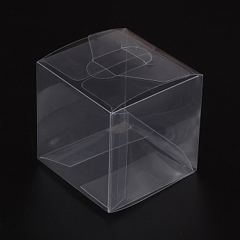 Transparent Plastic PET Box Gift Packaging, Waterproof Folding Cartons, Cube, Clear, 3x3x3cm