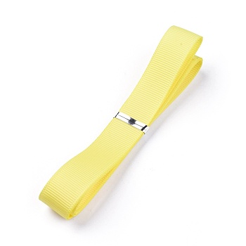 Grosgrain Ribbons, Polyester Ribbons, Yellow Series, Yellow, 5/8 inch(16mm), about 1yard/strand(0.9144m/strand)