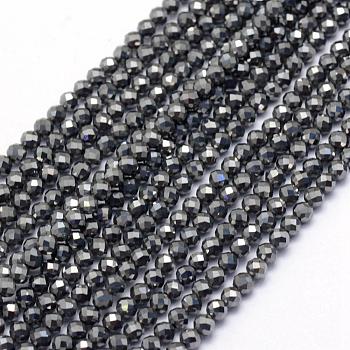 Terahertz Stone Beads Strands, Faceted, Round, 3mm, Hole: 0.5mm, about 113pcs/strand, 15.35 inch(39cm)