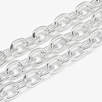 Aluminum Cable Chains, Unwelded, Oval, Gainsboro, 13x10x2.3mm