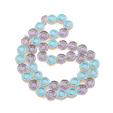 Half Rainbow Plated Electroplate Glass Transparent Beads Strands(EGLA-G037-10A-HR02)-2