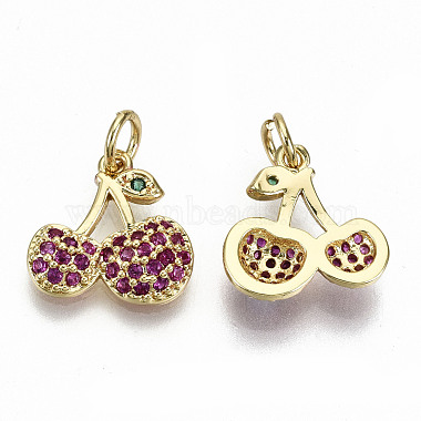 Brass Micro Pave OldRose Cubic Zirconia Charms(ZIRC-S067-151-NF)-2