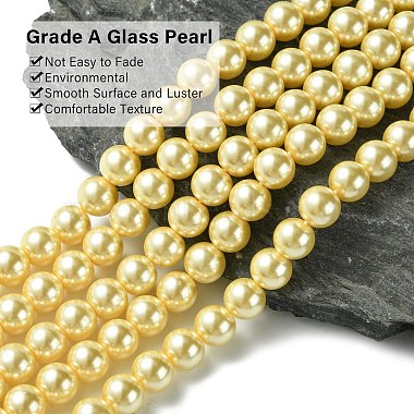brins de perles rondes en verre teinté écologique(HY-A002-8mm-RB071)-2
