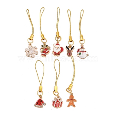 8Pcs Alloy Enamel Mobile Straps(HJEW-JM03815)-1