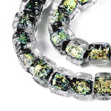 perles &agrave; la main en verre de feuille brins(FOIL-Q002-04A)-3