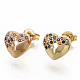 Boucles d'oreilles en laiton zircon cubique micro pavé(EJEW-S208-034)-2