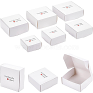 BENECREAT 24Pcs 6 Styles Paper with PVC Candy Boxes, with Square Window, for Bakery Box, Baby Shower Gift Box, Square, White, 4pcs/style(CON-BC0002-15B)