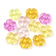 Transparent Acrylic Beads, Faceted, Four Leaf Clover, Mixed Color, 11x11x4.5mm, Hole: 1.5mm(X-MACR-S296-47)