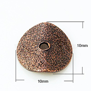 Alloy Wavy Spacer Beads, Twist, Red Copper, 10x10x0.5mm, Hole: 1mm(X-PALLOY-E096-10x10-R)