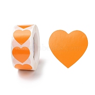 Heart Paper Stickers, Adhesive Labels Roll Stickers, Gift Tag, for Envelopes, Party, Presents Decoration, Dark Orange, 25x24x0.1mm, 500pcs/roll(X1-DIY-I107-01D)