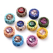 Imitation Jelly Sew on Rhinestone, Glass Rhinestone, with Brass Findings, Garments Accessories, Flat Round, Mixed Color, 17x8mm, Hole: 1.8mm(RGLA-O001-B02-A)