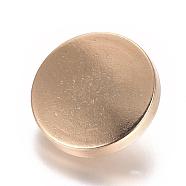 Alloy Shank Buttons, 1-Hole, Flat Round, Light Gold, 15x7mm, Hole: 2mm(BUTT-D054-15mm-05KCG)