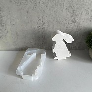 Animal
 Candle Holder Silicone Molds, For Candle Making, Rabbit, 12.6x8.2x2.7cm(SIL-R148-01E)