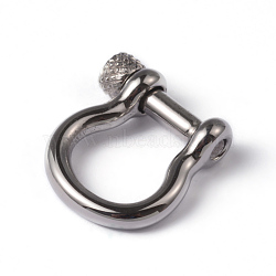 304 Stainless Steel D-Ring Anchor Shackle Clasps, for Bracelets Making, Stainless Steel Color, 22.5x25x7mm(STAS-E147-07P)