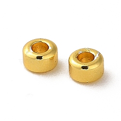 Rack Plating Brass Spacer Beads, Long-Lasting Plated, Flat Round, Golden, 4x2.5mm, Hole: 2mm(KK-F859-01A-G)