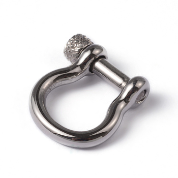 304 Stainless Steel D-Ring Anchor Shackle Clasps, for Bracelets Making, Stainless Steel Color, 22.5x25x7mm