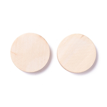 Blank Wood Cabochons, Flat Round, Bisque, 30x5mm