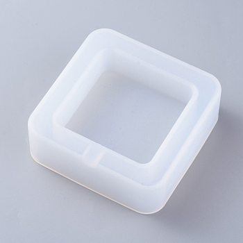 Silicone Molds, Resin Casting Molds, For UV Resin, Epoxy Resin Jewelry Making, Square, White, 96x96.5x32mm, Inner Diameter: 67.5x66mm