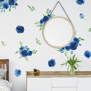 PVC Wall Stickers, Wall Decoration, Flower, 980x390mm, 2 sheets/set