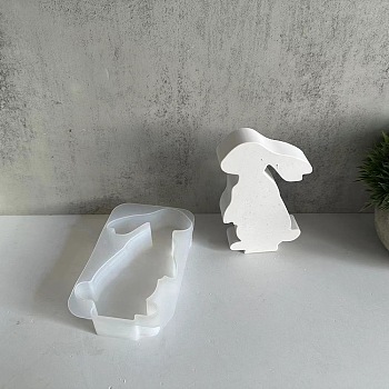 Animal
 Candle Holder Silicone Molds, For Candle Making, Rabbit, 12.6x8.2x2.7cm