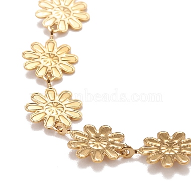 Enamel Daisy Link Chain Necklace(NJEW-P220-01G-06)-3