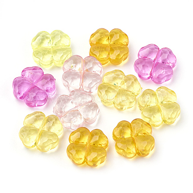 Mixed Color Clover Acrylic Beads