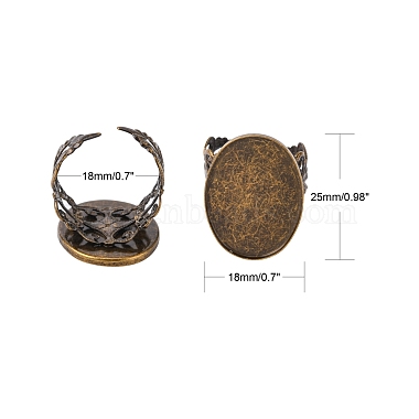 Cuff Brass Filigree Ring Components(KK-A009-AB)-2