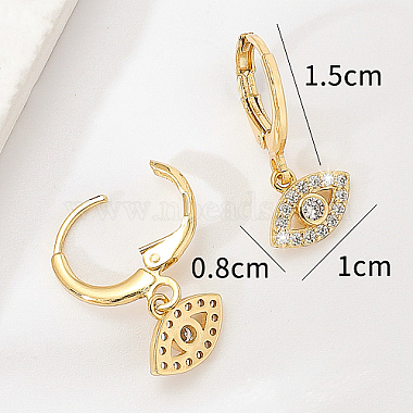 Brass Micro Pave Cubic Zirconia Dangle Leverback Earrings for Women(NU0406-1)-5