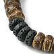 Natural Lava Rock & Coconut Disc Beaded Stretch Bracelet(BJEW-JB09805)-3