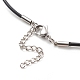 Collier pendentif coeur avec mauvais œil au chalumeau avec cordon en cuir pour femme(NJEW-JN03924-01)-7