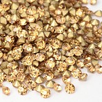 Back Plated Grade A Diamond Glass Pointed Rhinestone, Lt.Col.Topaz, 3~3.2mm, about 1440pcs/bag(RGLA-SS12-013)