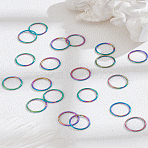 20Pcs 304 Stainless Steel Open Jump Rings, Oval, Ion Plating(IP), Rainbow Color, 12x1mm, Inner Diameter: 10mm, 20pcs/set(STAS-LP0004-83)