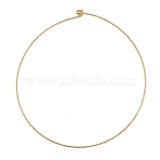 1.5MM Textured 304 Stainless Steel Necklace Making, Rigid Necklaces, Ion Plating(IP), Golden, Inner Diameter: 5.12x5.51 inch(13x14cm)(STAS-P444-02G)