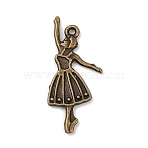 Tibetan Style Alloy Pendants, Girl, Antique Bronze, 31.5x13.5x2mm, Hole: 1.4mm(FIND-Z072-07AB)