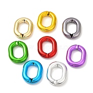 UV Plated Acrylic Linking Rings, Quick Link Connectors, Oval, Mixed Color, 37.5x29x7.5mm, Inner Diameter: 22.5x14mm(PACR-P004-03B)