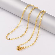 Iron Cable Chain Necklaces Making, with Brass Lobster Claw Clasps, Golden, 21.8 inch, 2mm(NJEW-JN01538-03)