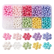 700Pcs 10 Styles AS Plastic & Opaque Acrylic Beads, AB Color Plated, Faceted Rondelle, Mixed Color, 6x4.5mm, hole: 1.5~1.6mm, about 70pcs/style(MACR-FS0001-47)