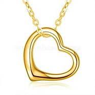 Heart Shape Brass Pendants, Golden, 15.5x17.8x2~3mm(KK-BB62284-B)