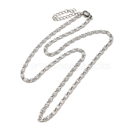 304 Stainless Steel Lumachina Chain Necklaces, Stainless Steel Color, 17.72 inch(45cm), Link: 7x3x1mm(NJEW-C060-01A-P)