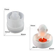 DIY Candle Holder Silicone Molds, for Candle Making, Ghost, White, 92x86x73mm(PW-WGA6DC7-01)