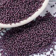 MIYUKI Round Rocailles Beads, Japanese Seed Beads, (RR386) Fancy Lined Aubergine, 15/0, 1.5mm, Hole: 0.7mm, about 5555pcs/10g(X-SEED-G009-RR0386)