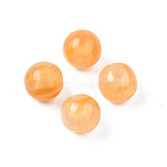 Opaque Acrylic Beads, Two Tone Color, with Glitter Powder, Round, Sandy Brown, 11.5x11mm, Hole: 2mm, about 520pcs/500g(MACR-N009-014A-03)