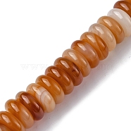 Natural Red Agate Beads Strands, Heishi Beads, Dyed & Heated, Disc, 16x6mm, Hole: 1.4mm, about 30pcs/strand, 7.09~7.48 inch(18~19cm)(G-F743-01F-02)